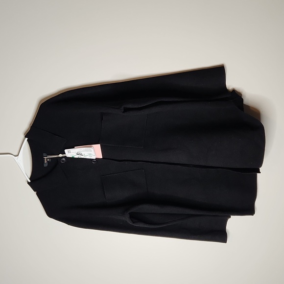 NEW Quinc Eco-Knit Milano Stitch Oversized Shirt Jacket Black Sz M - Picture 8 of 11